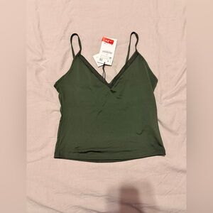 Zara Dark Olive V-Neck Spaghetti Strap Cami